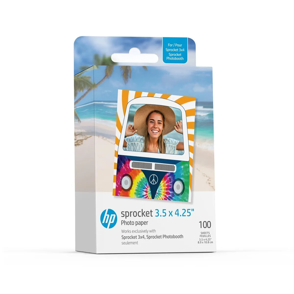 HP HP Sprocket 3.5 x 4.25 Zink Sticky-Backed Photo Paper 100 Pack — product photo