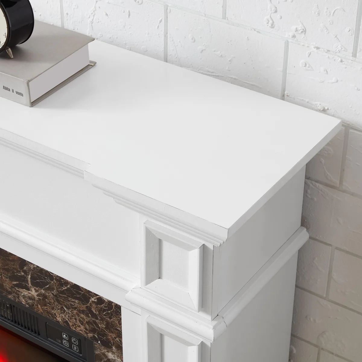 tuphen tuphen Electric Fireplace Mantel White 45.66"W 11.8"D 40"H — product photo