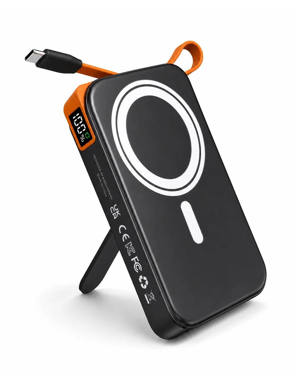  Ntaanoo MP51 10000mAh 3-in-1 Magnetic Power Bank with Stand &amp; Cable — product photo