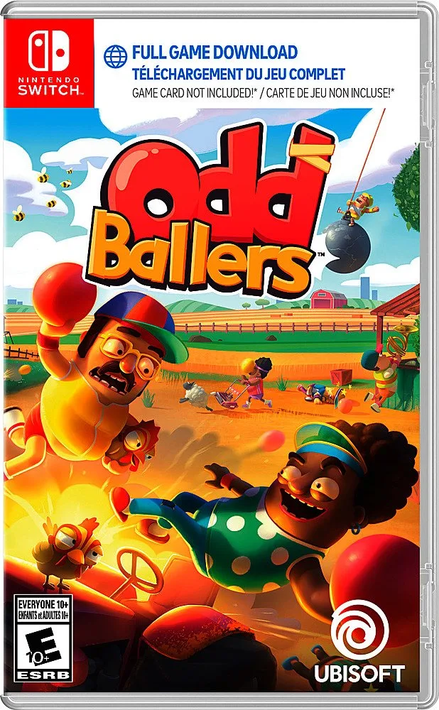 Nintendo Switch game card in red case with OddBallers artwork