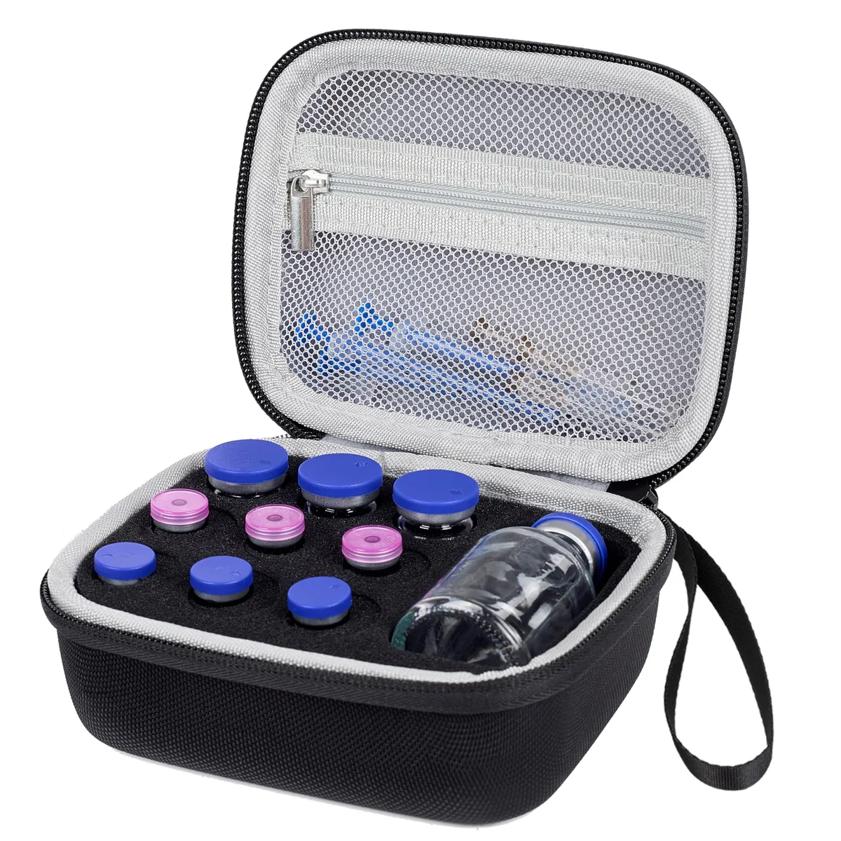 vamctry 10-Slot Peptide Vial Case Black — product photo