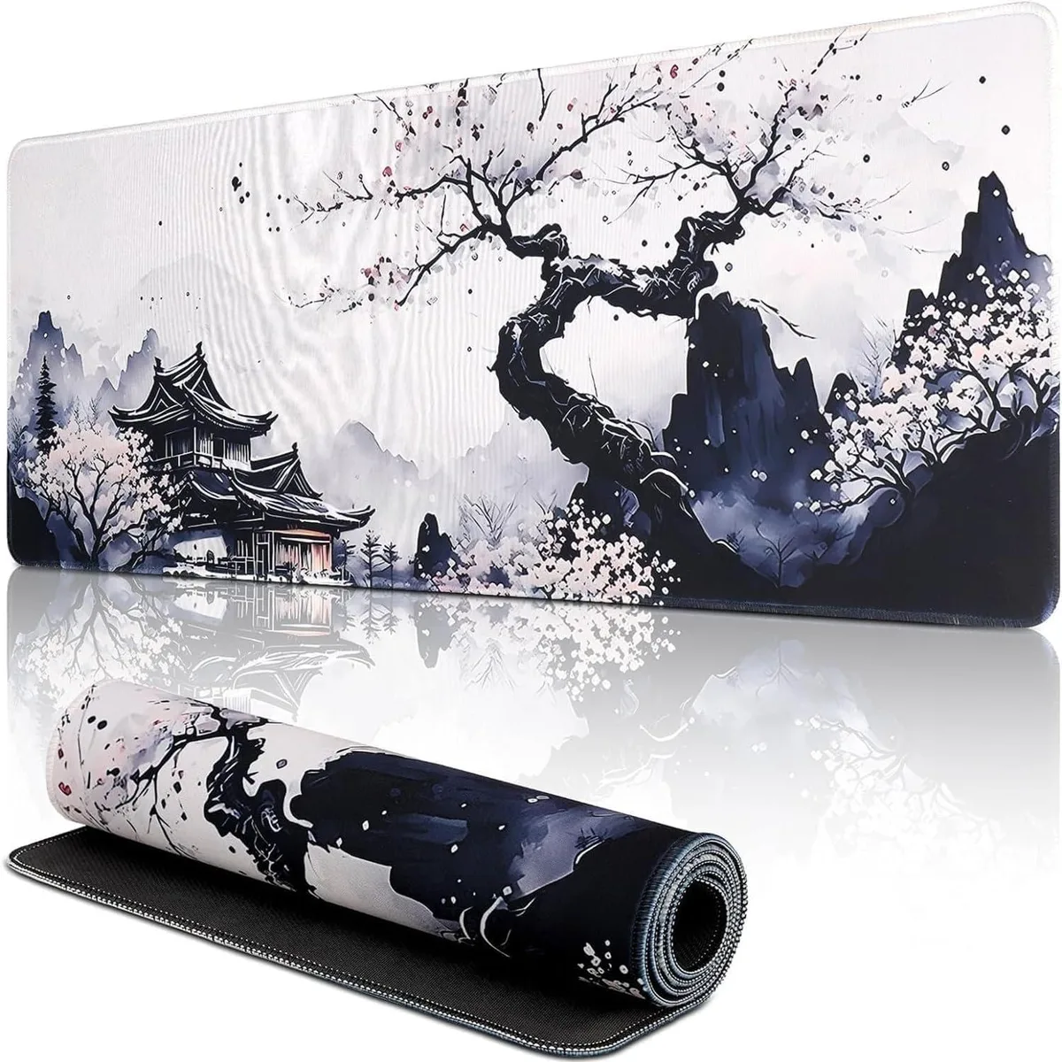 BAOFENG BAOFENG Sakura Mouse Pad 31.5 x 11.8 Inches Stitched Edges — product photo