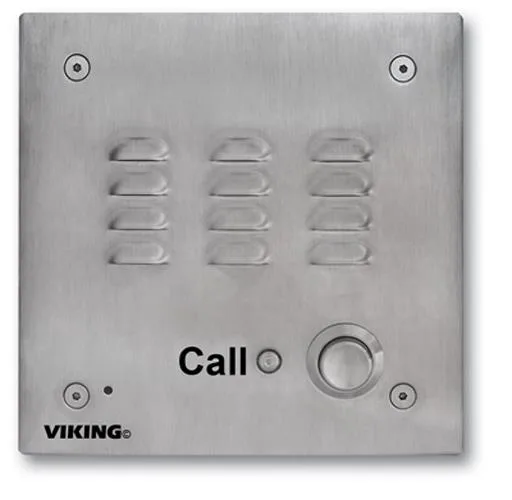 Stainless steel handsfree IP phone with blue call-connected LED indicator