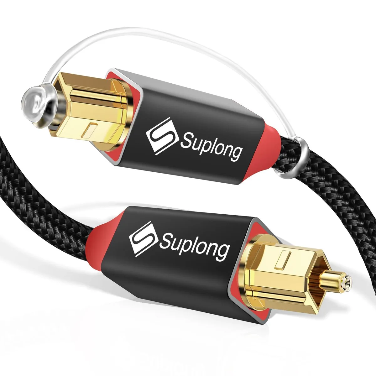  Suplong 24K Gold-Plated Toslink Digital Optical Audio Cable 10ft Black — product photo