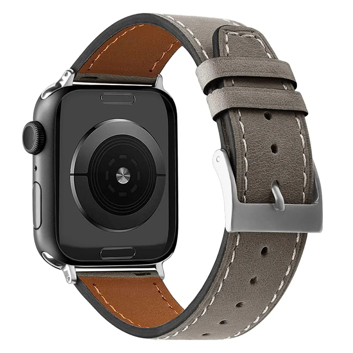 Tryhi Tryhi Aw22-Leather Leather Watch Band 42mm 44mm 45mm Waxy Gray — product photo