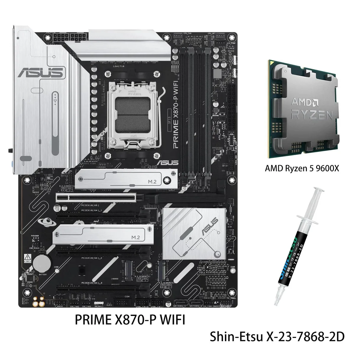 ASUS ASUS PRIME X870-P WIFI + Ryzen 5 9600X Combo AMD motherboard — product photo