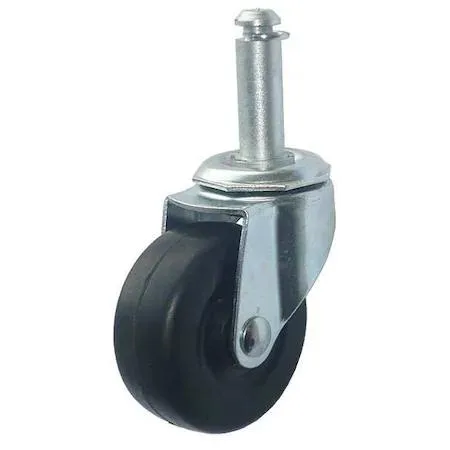 Zoro Select 20TM13 stem caster 2 inch rubber wheel zinc plated steel frame