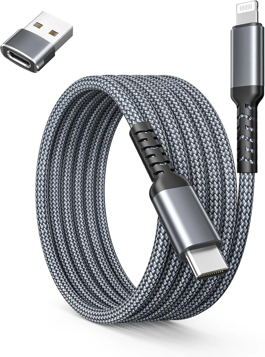 MCHOSE MCHOSE 10FT USB-C to Lightning Cable with USB-A Adapter — product photo