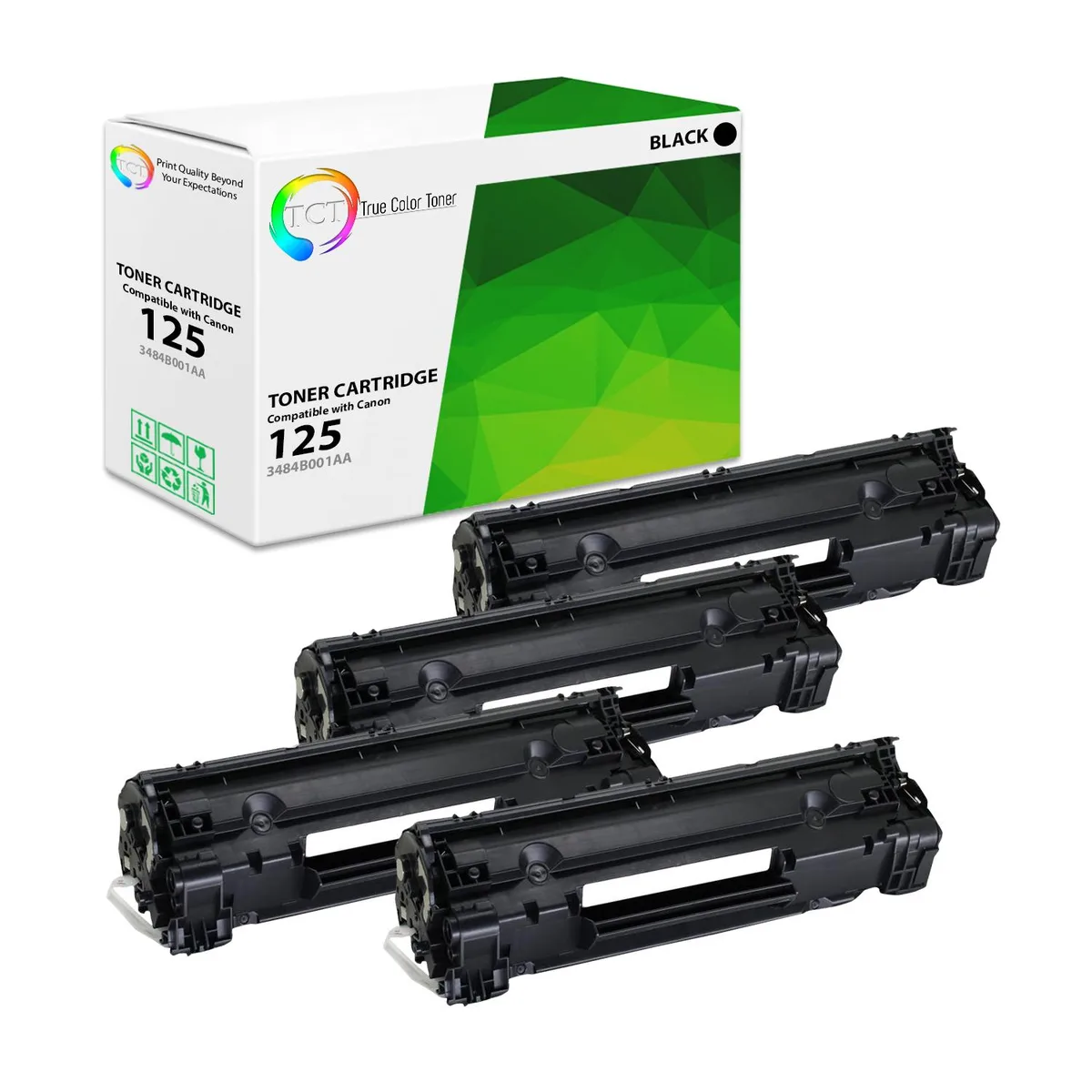 True Color Toner True Color Toner 125 Black Toner Cartridge 4 Pack 1600 Pages — product photo