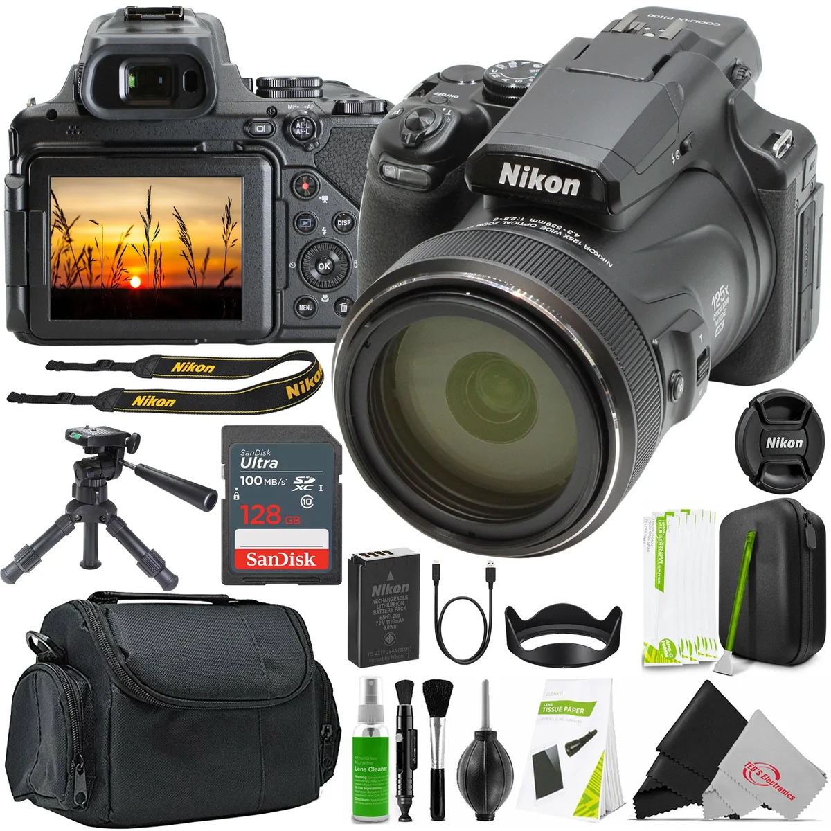 Nikon Global Nikon COOLPIX P1100 16MP compact mirrorless camera Best Travel Kit — product photo