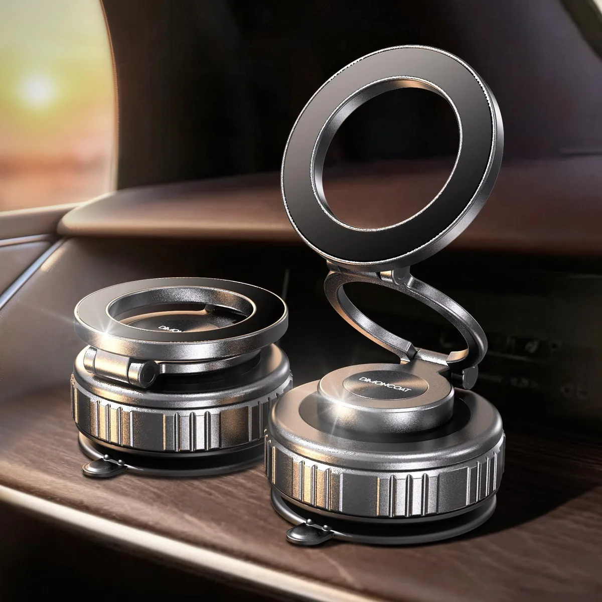 DIMONCOAT 2026 All Metal Vacuum Magnetic Phone Mount Black — product photo