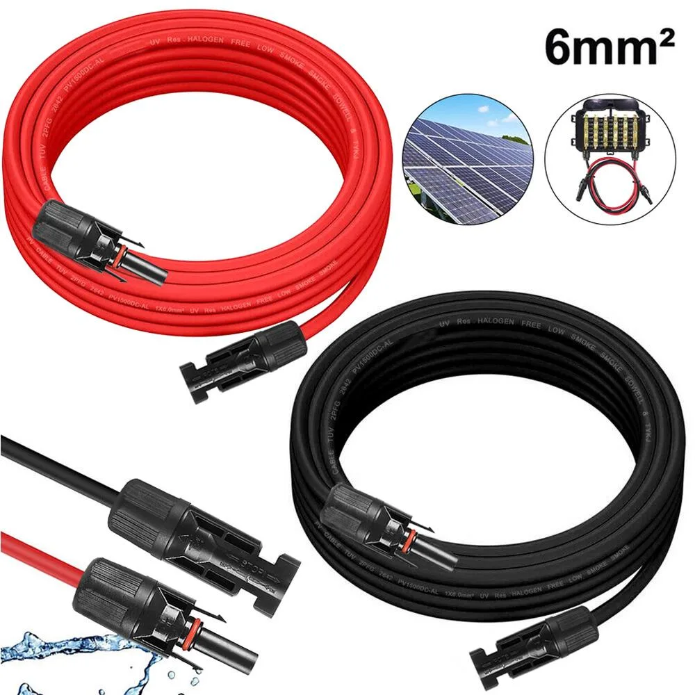 PFCTART PFCTART 32.8ft 10AWG 6mm² Solar Panel Extension Cable Pair — product photo