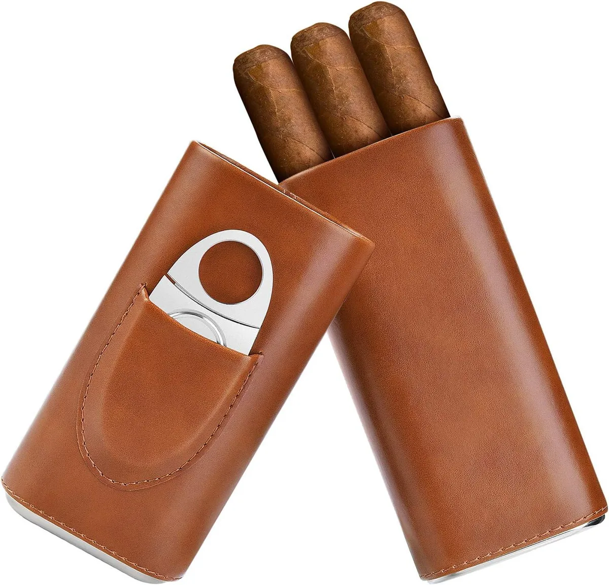 BOYIFZ BOYIFZ cedar wood lined cigar case with cutter Brown — product photo