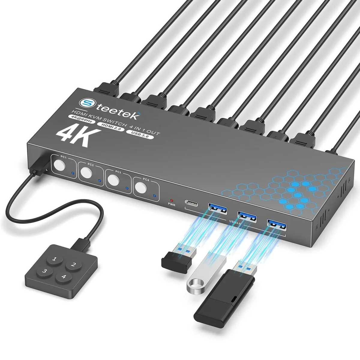  TRENDnet STK-S7415H USB 3.0 HDMI KVM Switch 4K@60Hz 4-Port — product photo
