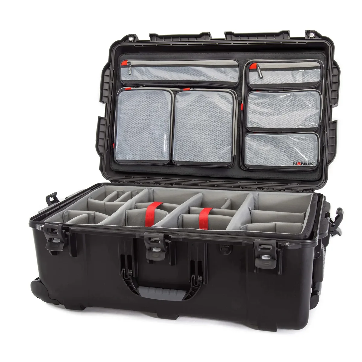 NANUK NANUK 963 Wheeled Waterproof Hard Case with Lid Organizer &amp; Padded Dividers, Black — product photo