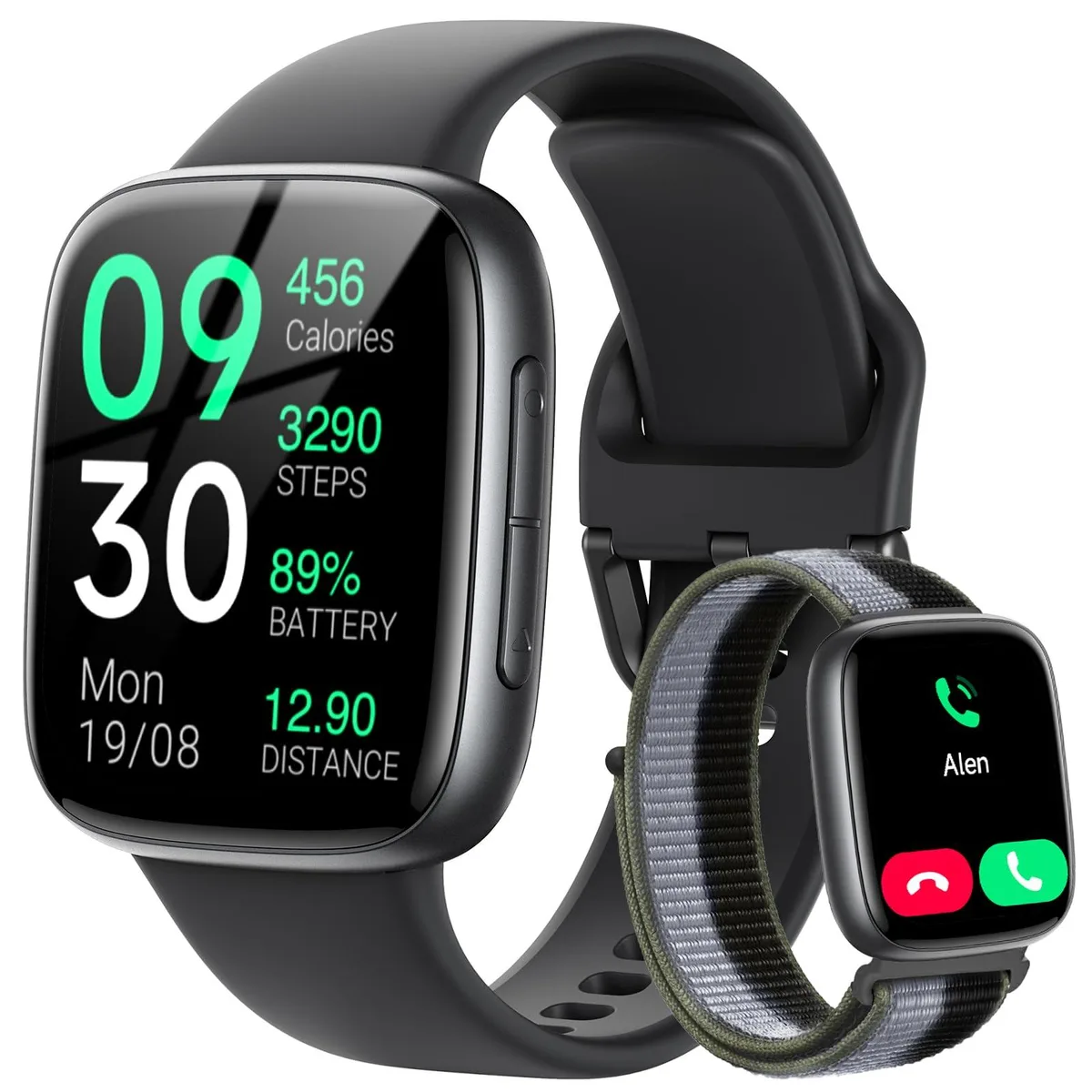  Fitpolo GTX20 Smart Watch 1.85" AMOLED 390 x 450 3ATM 2 Bands Black — product photo