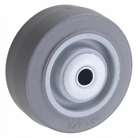 Three inch gray core caster wheel with dark rubber tread