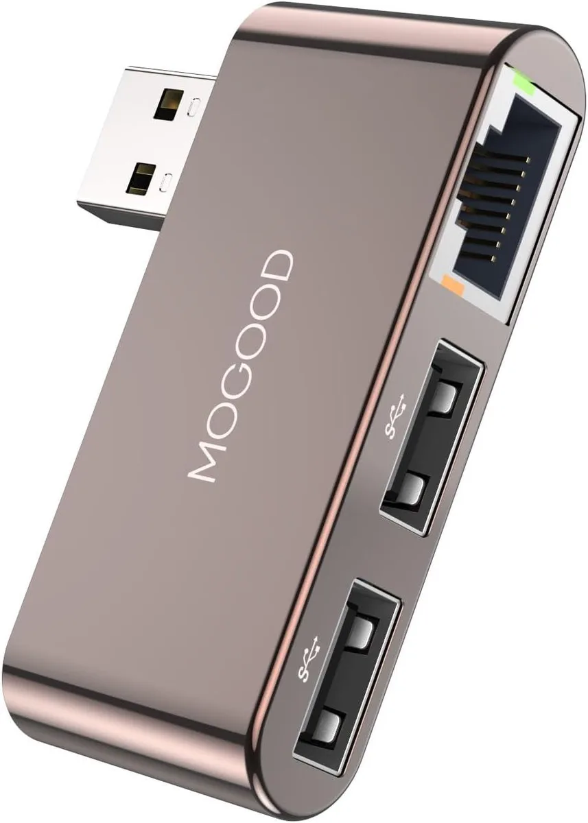 KINGARD KINGARD USB to Ethernet Adapter 2-Port USB Hub RJ45 10/100 LAN — product photo