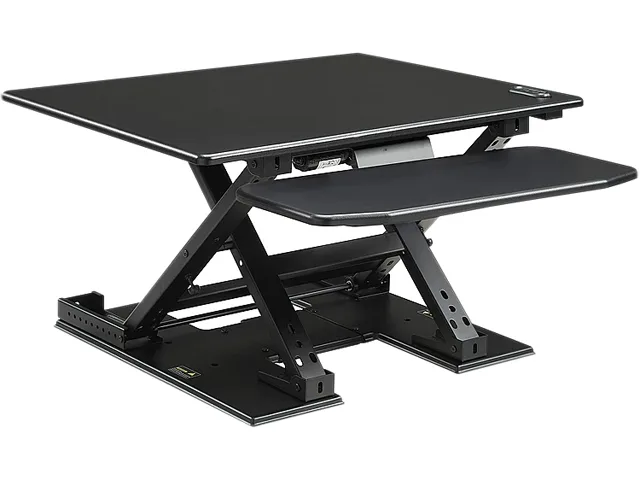 Lorell Lorell 99552 Electric Desk Riser Black 17.1x28.8x35.8 in office furniture — product photo