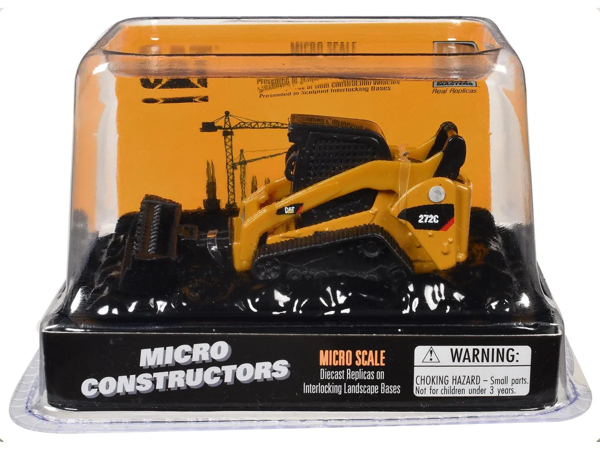 DieCast Masters DieCast Masters CAT 272C Compact Track Loader with Broom Yellow Micro-Constructor hobby collectible — product photo