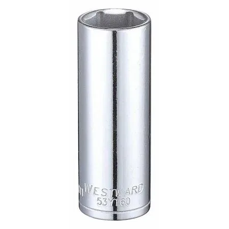 Chrome-finish 17 mm 6-point socket with 3/8 in drive