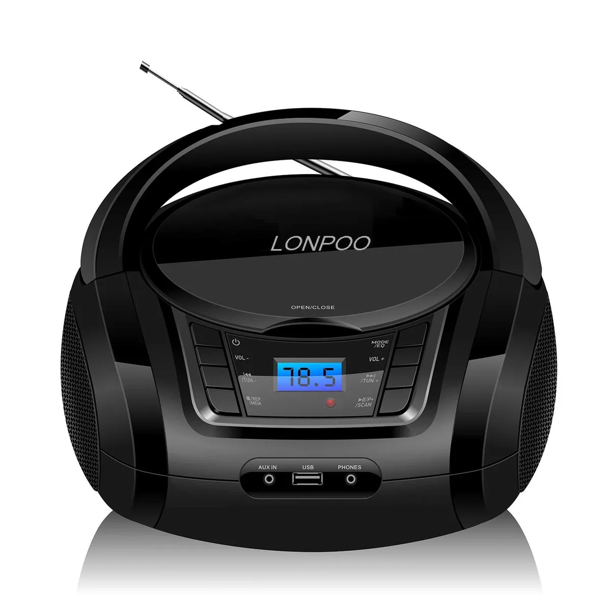  AUDIOVOX LP-D03-Black Portable CD Player Boombox — product photo