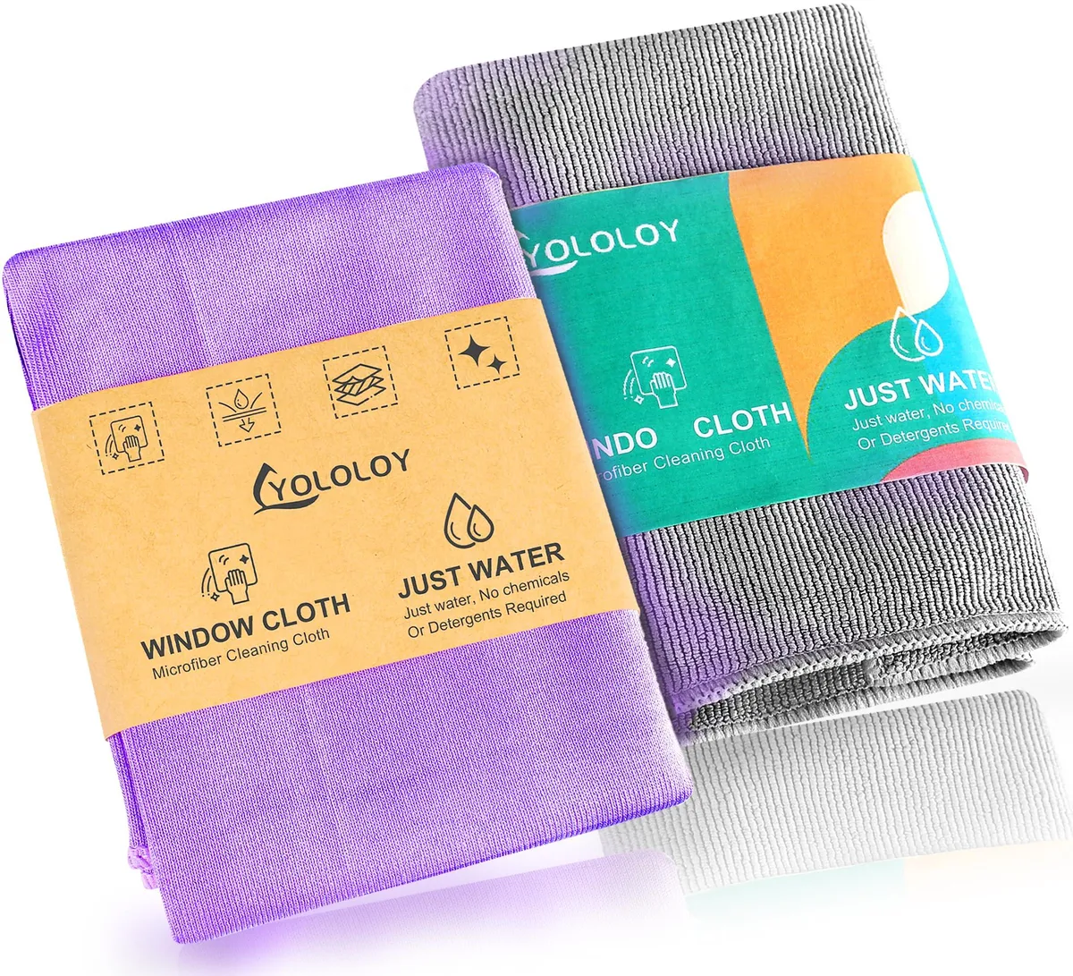 Microfibre window cleaning cloth, soft rectangular finish, lint-free edges