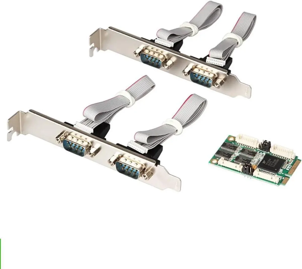 SMUGDESK SMUGDESK Mini PCIe to 4-Port Industrial RS232 Serial Card DB9 COM Expansion Adapter -40 to +85 — product photo