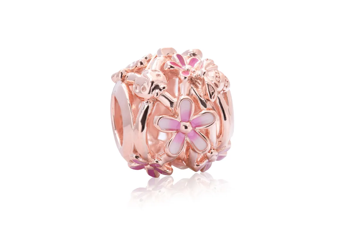 PANDORA PANDORA Openwork Pink Daisy Flower Charm Bracelet — product photo