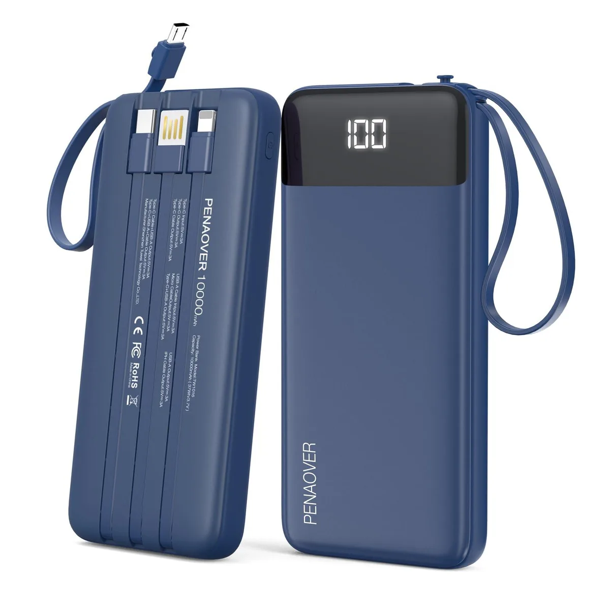 No Sew No Sew TW1016 power bank 10000mAh navy 5.64 x 2.7 x 0.64 in 8.1 oz — product photo