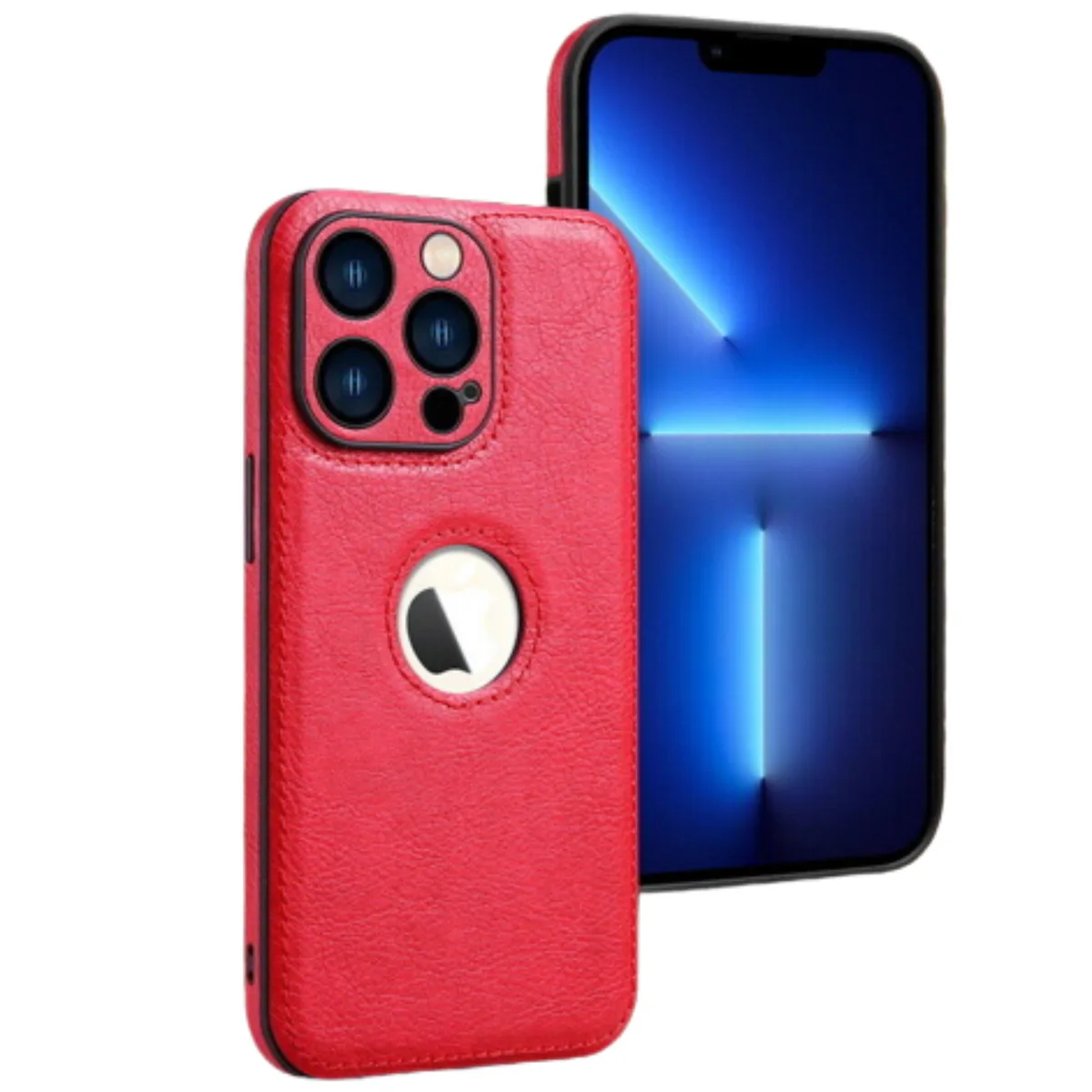 Ice Ice iPhone 14 PU Leather Case Red — product photo