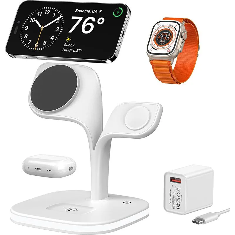 Gemdeck Gemdeck Magnetic Wireless Charger 5 in 1 Stand White — product photo
