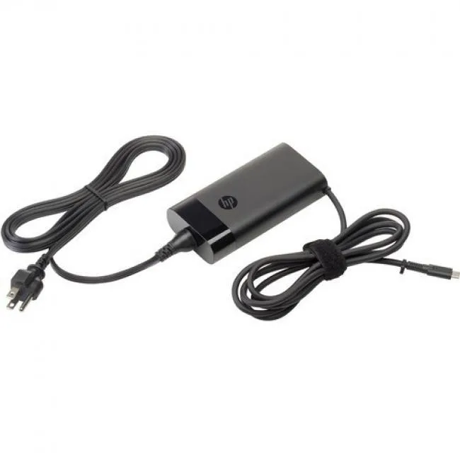 Compact black USB-C power adapter with detachable cable