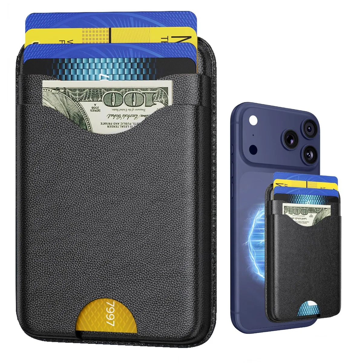  Viator Gear Magnetic MagSafe Card Holder RFID Leather Wallet iPhone 12 13 14 15 16 17 Series Not Mini Slim — product photo