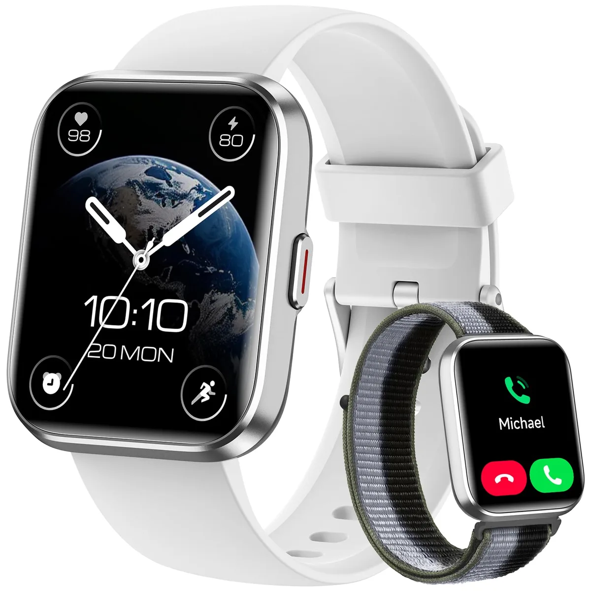  Gydom Smart Watch 1.8" White 110 Sports Modes 350mAh 2 Bands — product photo