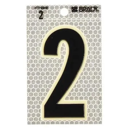 Ten silver vinyl number 2 markers with black characters and glow borders