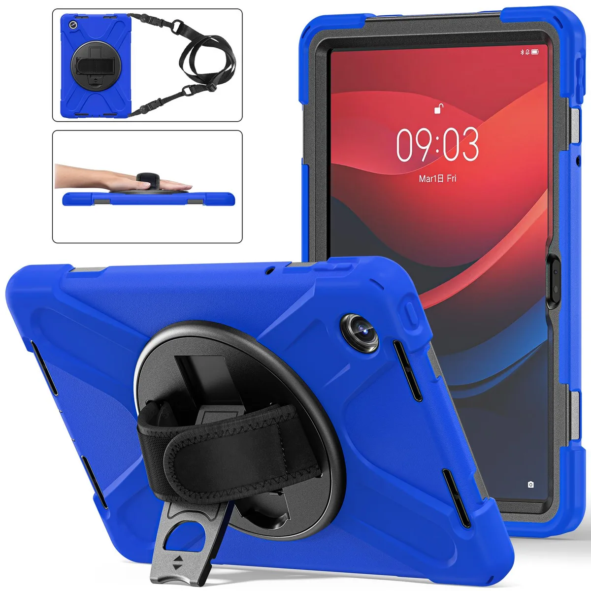 BONAEVER BONAEVER TB330FU laptop case for Lenovo Tab M11 11 inch 2024 Blue S Pen Holder Stand Hand Shoulder Strap — product photo