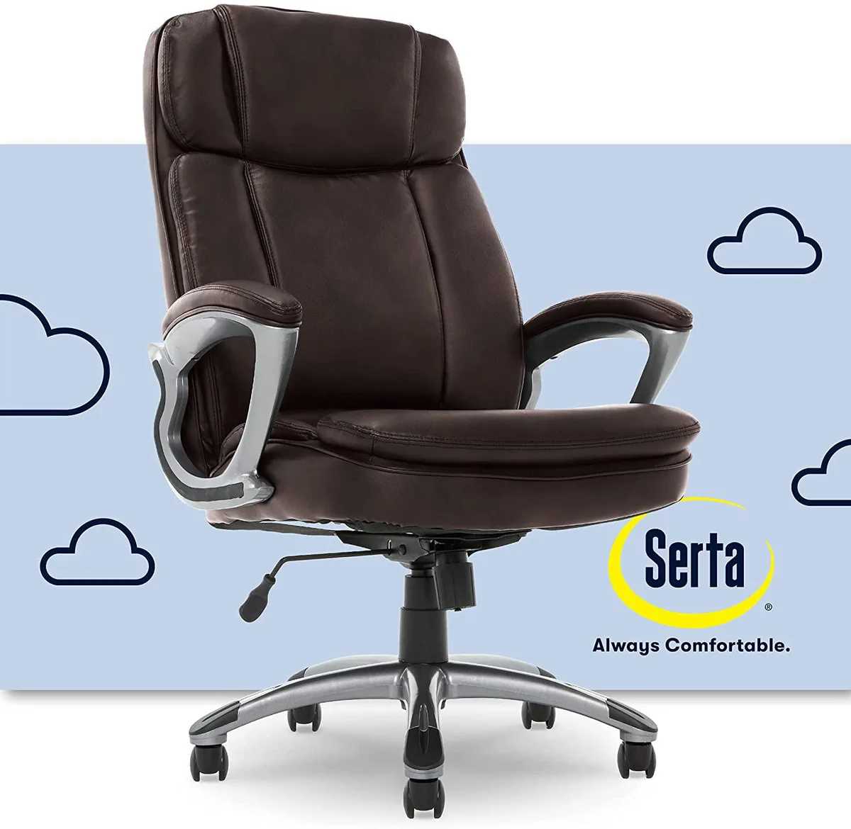 Serta Serta Big &amp; Tall Executive Office Chair Bonded Leather Brown — product photo