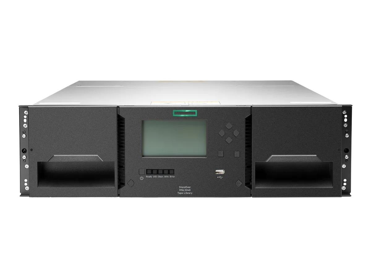 HPE HPE MSL3040 Tape Library 40-slot 1x LTO-9 SAS 20x 45TB cartridges P77037-B25 — product photo