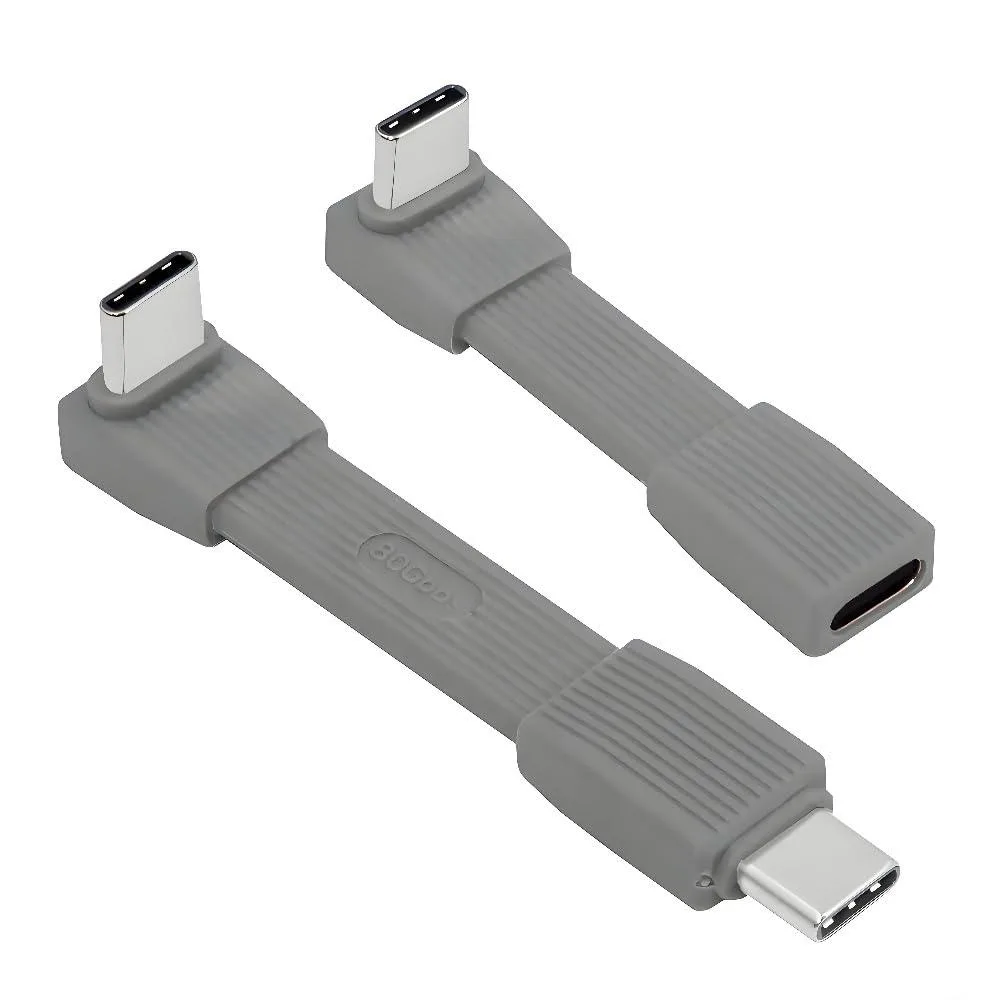 Fervit Fervit USB5.0 2-Pack 80Gbps 240W Male-Male &amp; Male-Female 90° Grey — product photo