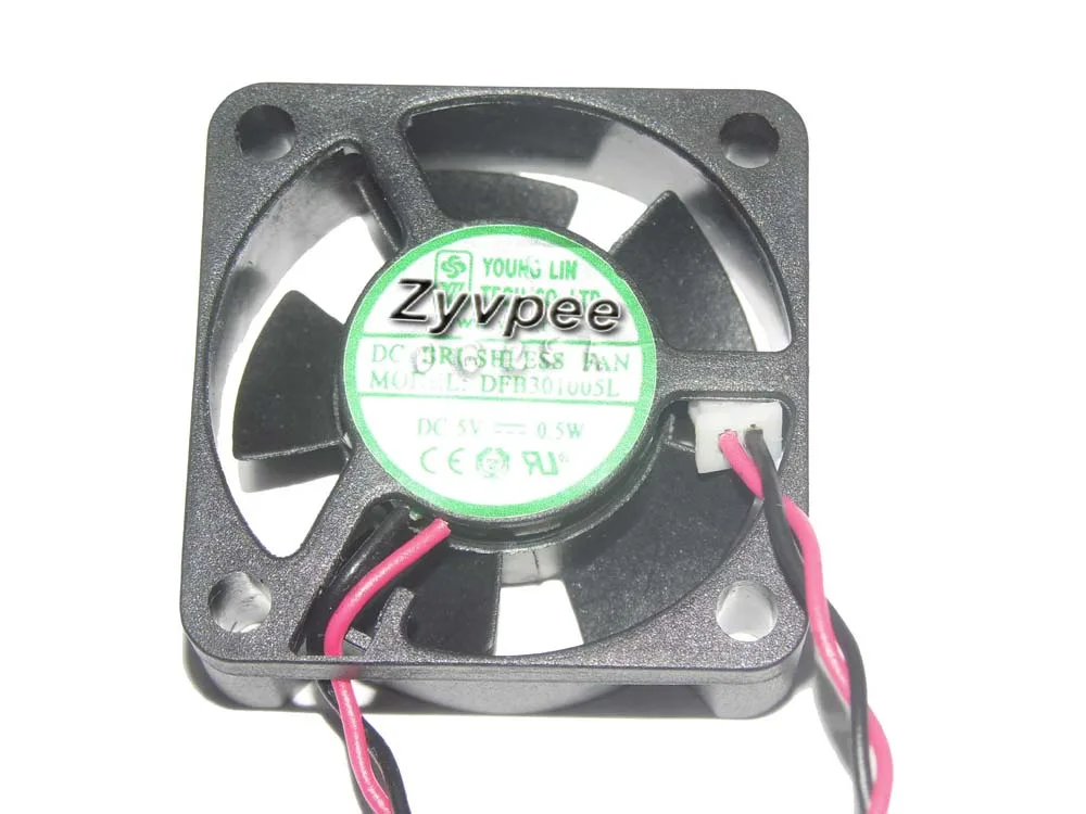 Small black 30mm square case fan 10mm thick two wires