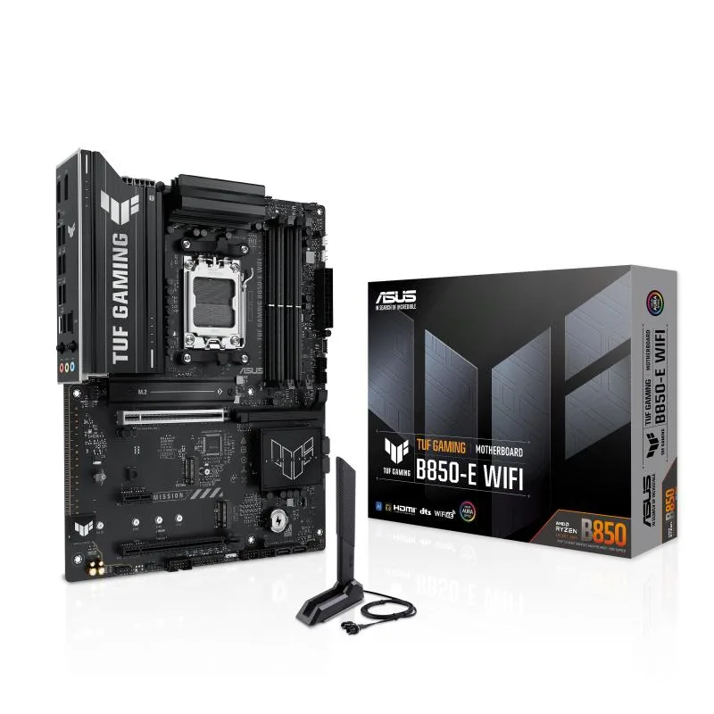 ASUS ASUS TUF GAMING B850-E WIFI AMD AM5 B850 ATX motherboard DDR5 PCIe 5.0 M.2 slots x3 Wi-Fi 6E 2.5Gb Ethernet — product photo