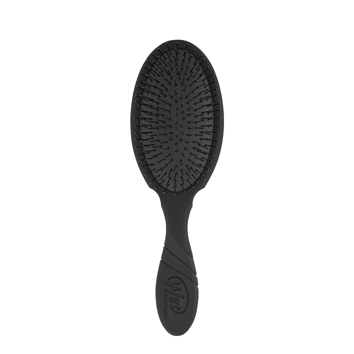 Black rectangular hair brush with vented back and flexible bristles