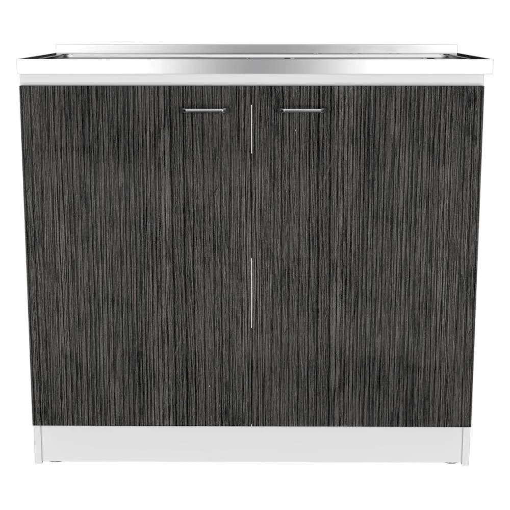 FM FURNITURE FM FURNITURE Oklahoma Utility Sink Double Door Cabinet Aluminum Countertop 35.40" H x 19.7" D x 39.30" W — product photo