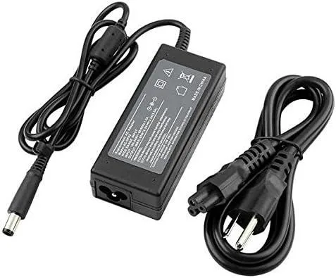 Black rectangular laptop AC adapter with detachable power cord