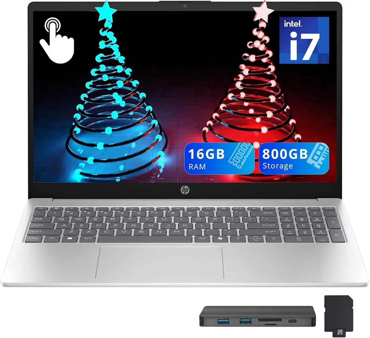 HP HP 15.6" FHD Touchscreen Business Laptop Core i7-1355U 16GB 512GB SSD + 288GB Dock Silver — product photo