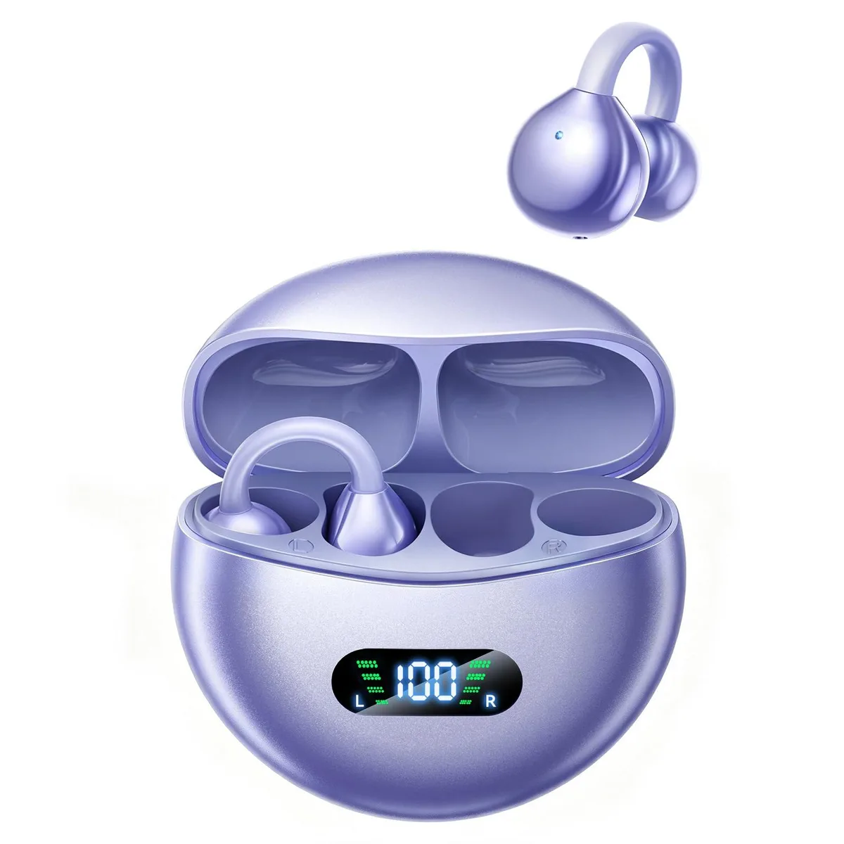 No Sew No Sew M79 Clip-On Earbuds Bluetooth 5.4 Purple 48H — product photo