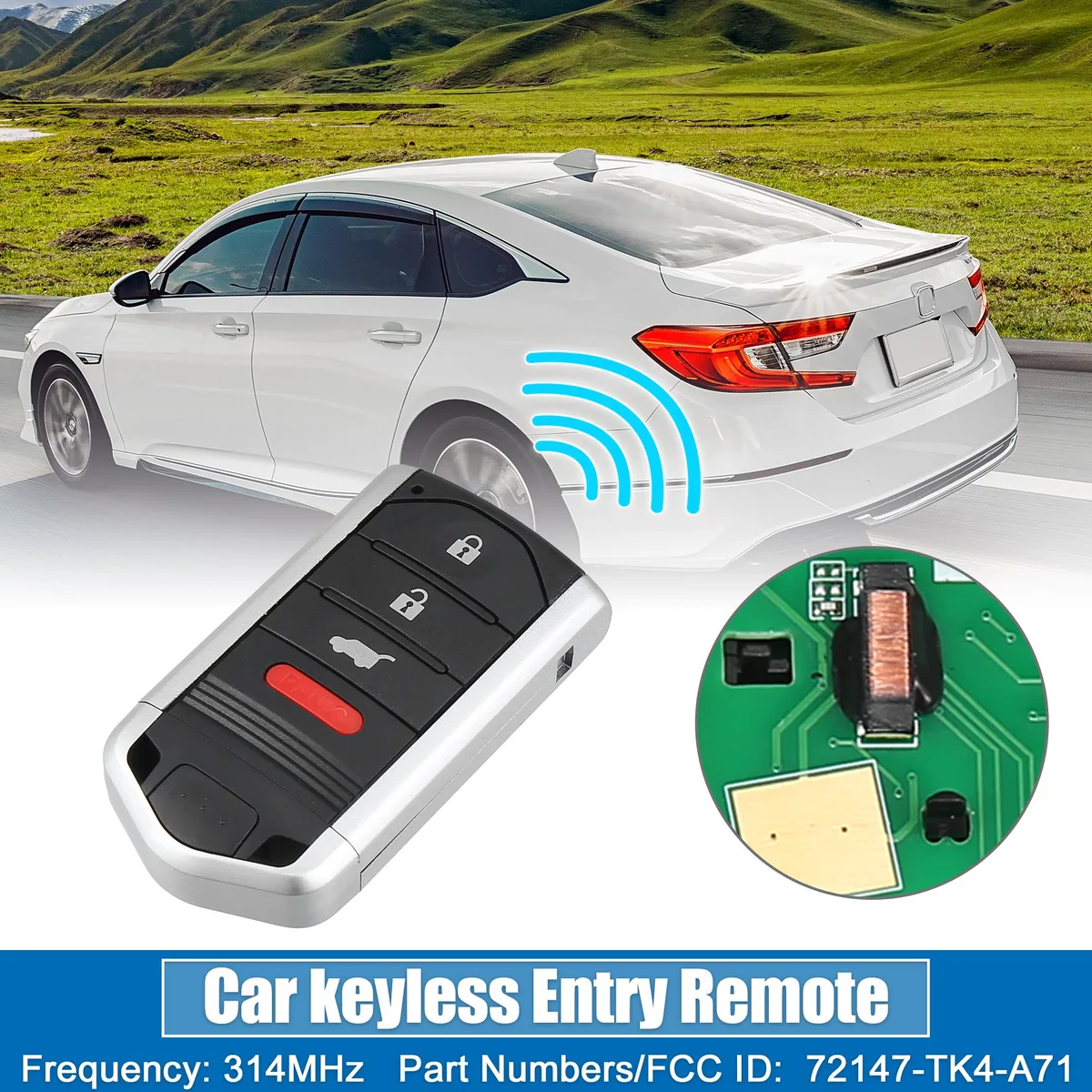 Unique-Bargains Unique-Bargains 4 Button Proximity Smart Key Fob M3N5WY8145 for Acura ZDX 2010-2013 314MHz — product photo