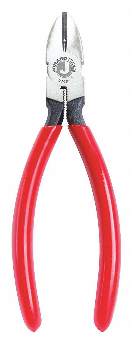 Jonard 6 1/4 inch flush-cut diagonal pliers, uninsulated plastic grips