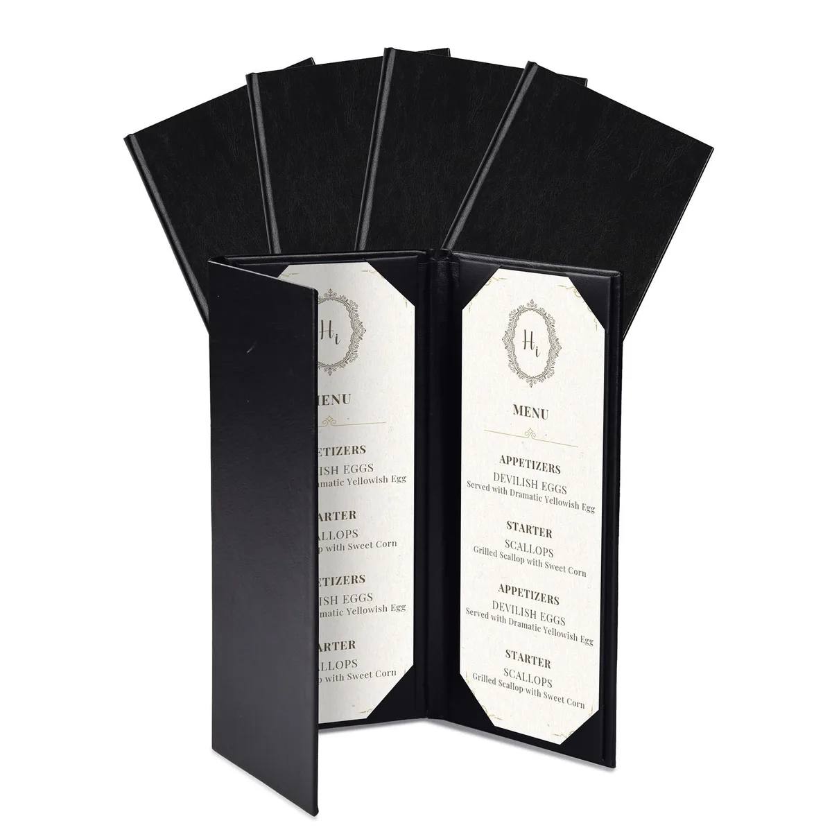 Yescom USA, Inc. Yescom USA, Inc. 26MNC032-411T3-06-5 Menu Cover Accessory 4.25x11" Trifold 3 View 5 Pack — product photo